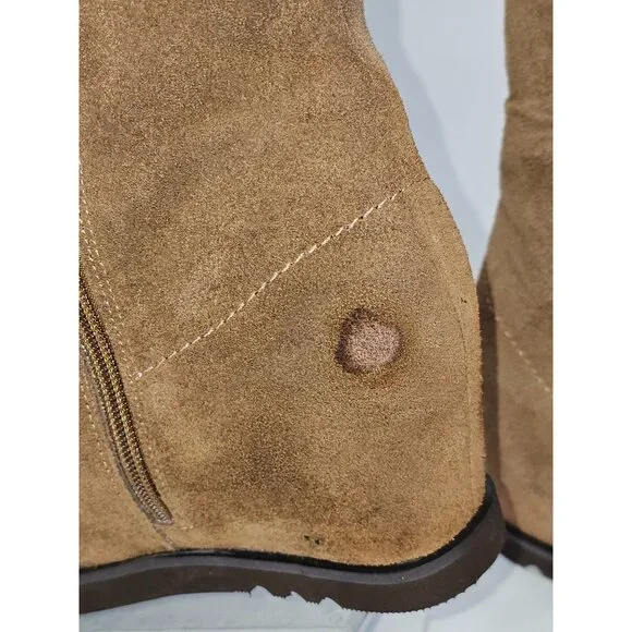 NWD Bearpaw Women's Brown Suede Bonnie Wedge Boot Zip Bootie Size 8 1809 - Picture 6 of 16